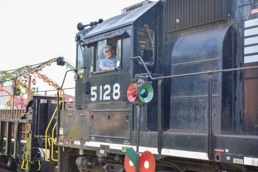 a train on a steel track