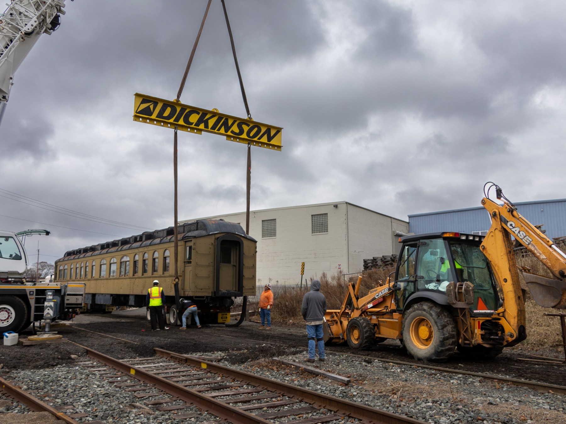 a large crane on the back of a truck