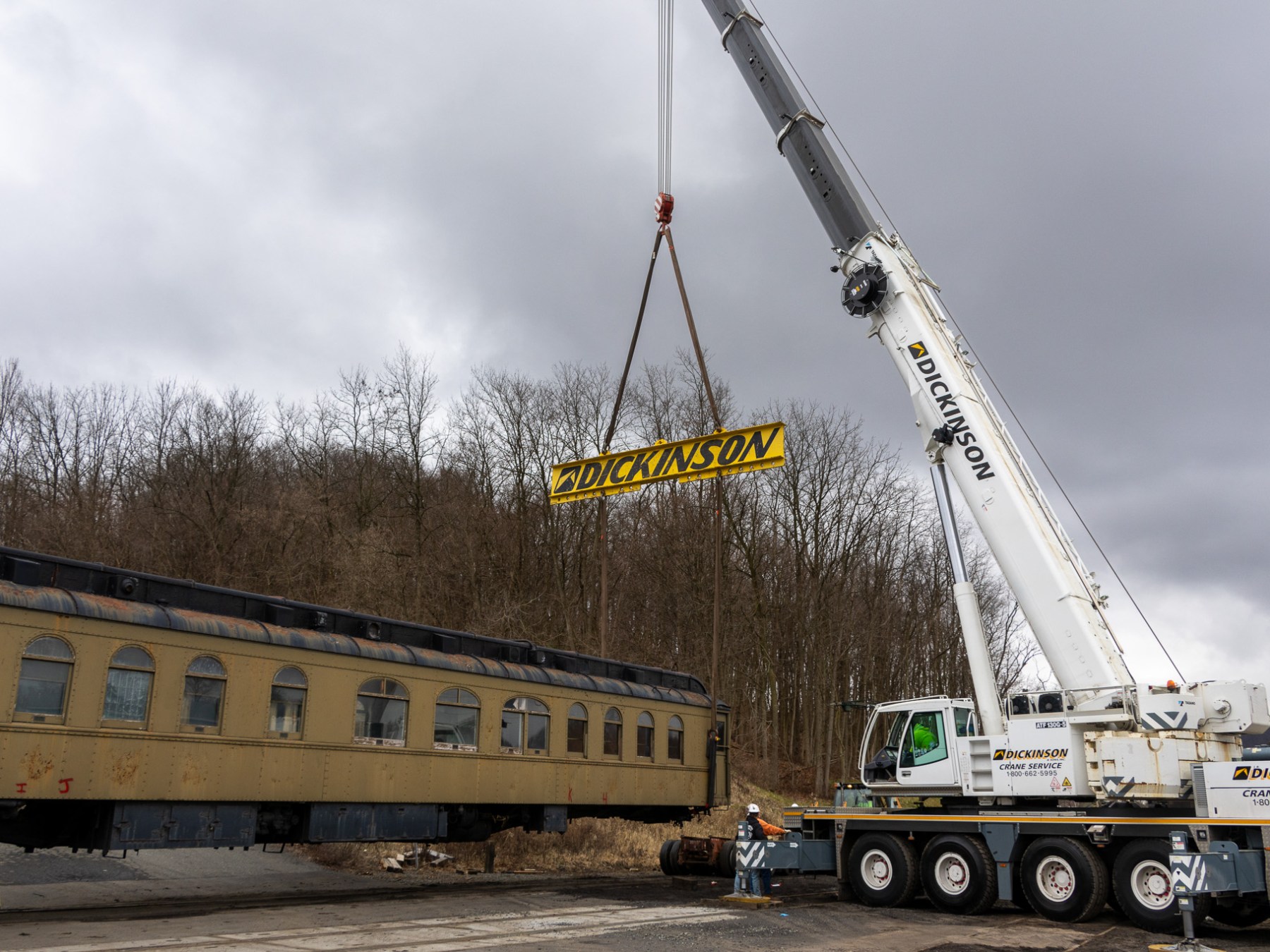 a large crane on the back of a truck