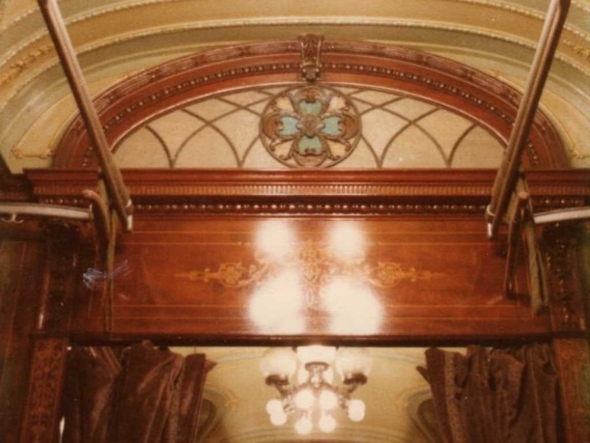 a clock in the middle of a room