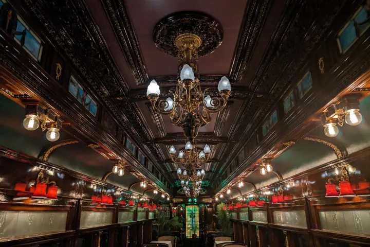 a close up of a train station