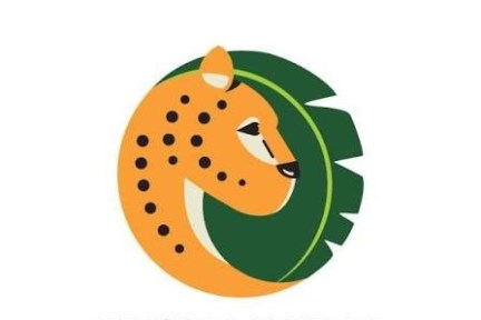 Stylized cheetah face logo with Elmwood Park Zoo text below.