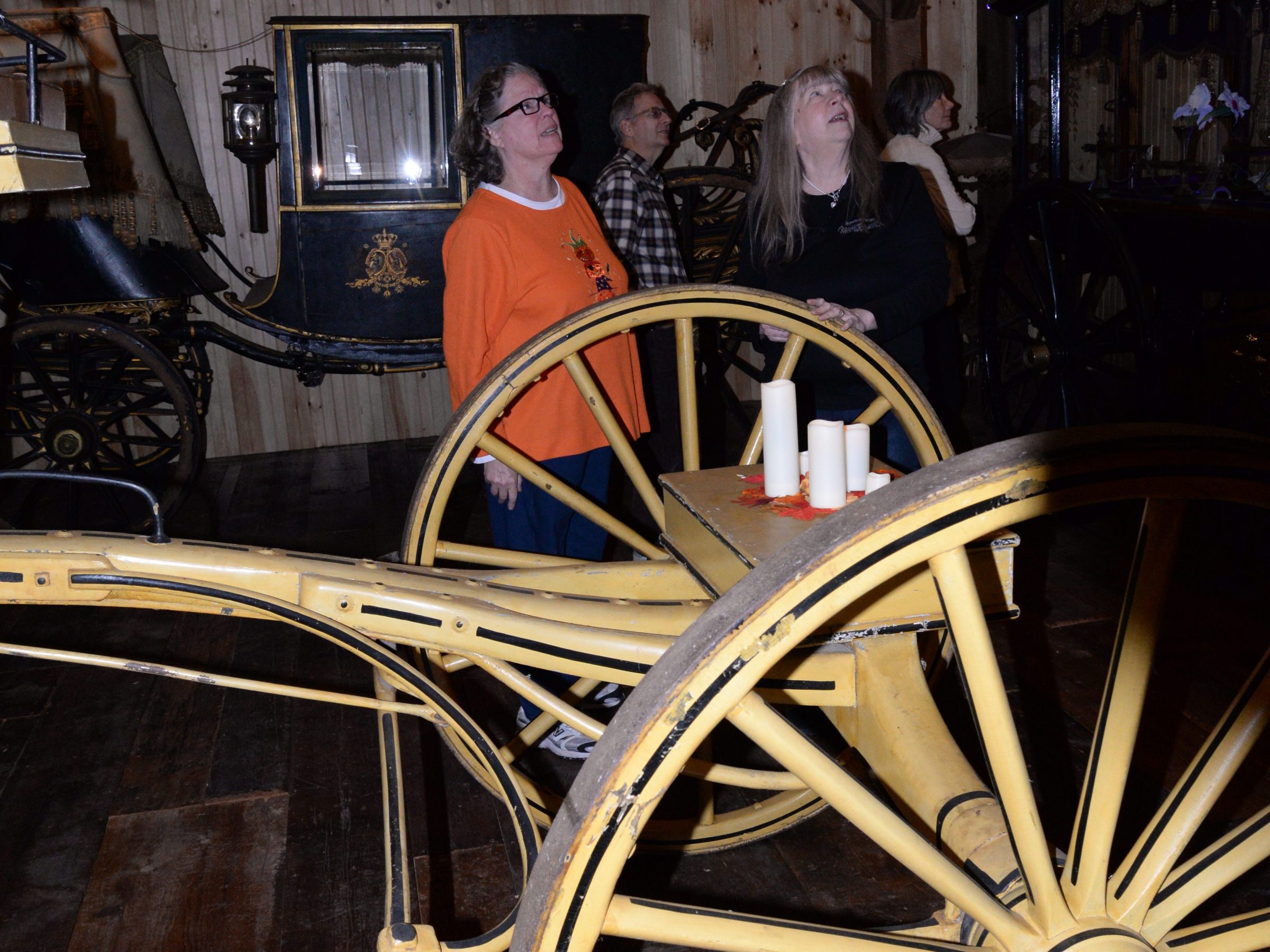 a train that is sitting on a bicycle