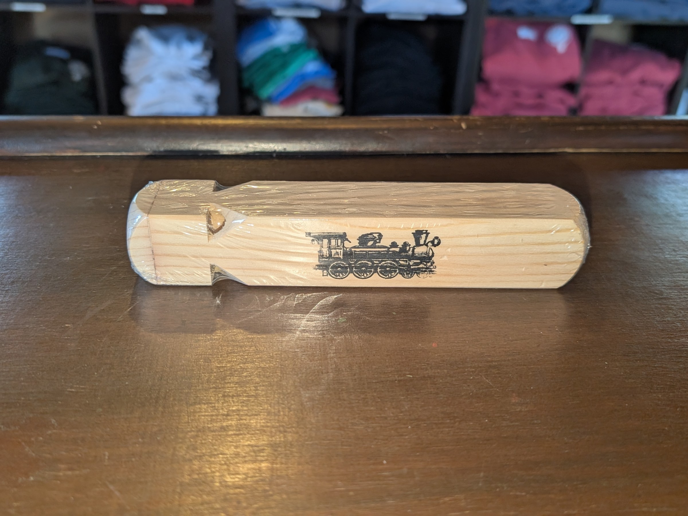 a close up of a wooden table